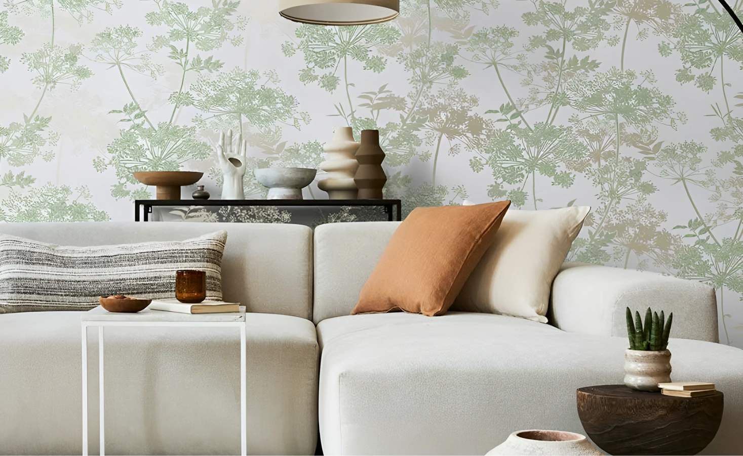 Tropical Leaves theme wallpaper for your living room